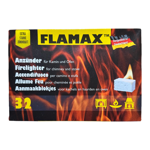 FLAMAX Anzünder für Kamin & Ofen, 32 Würfel